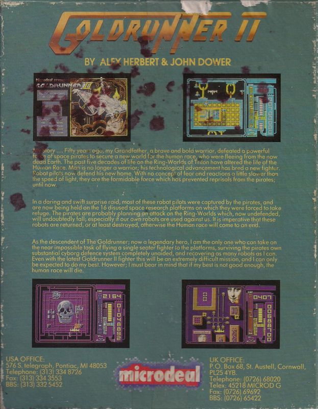 Back Cover for Goldrunner II (Amiga)