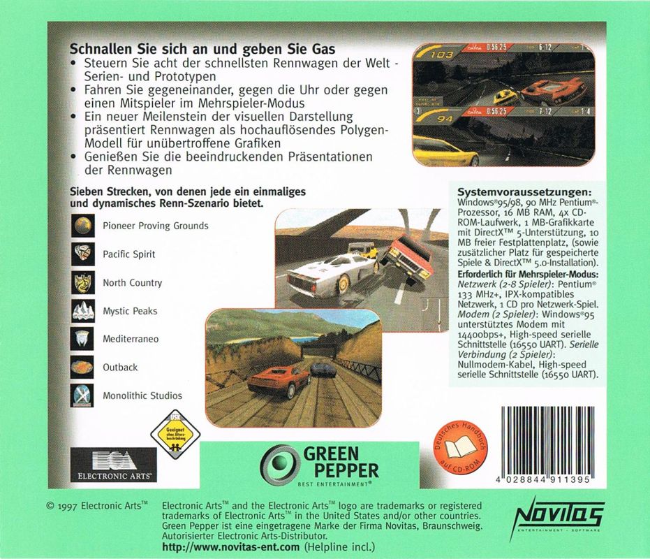 Back Cover for Need for Speed II: SE (Windows) (Green Pepper Release)