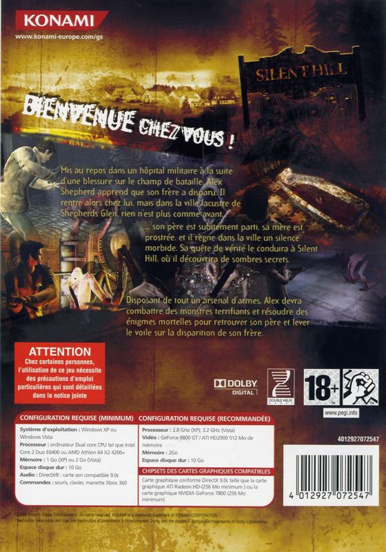 Back Cover for Silent Hill: Homecoming (Windows)