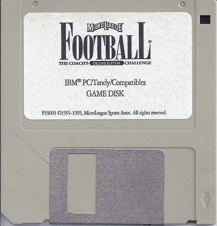 Media for MicroLeague Football: The Coach's Challenge - Deluxe Edition (DOS): Game Disk