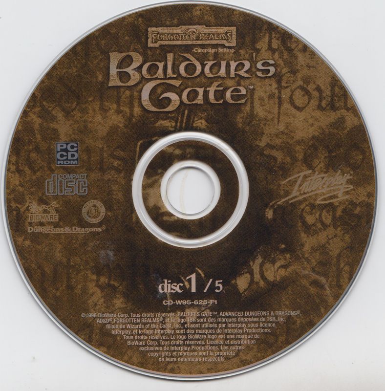 Media for Baldur's Gate (Windows) (French Internet version): Disc 1