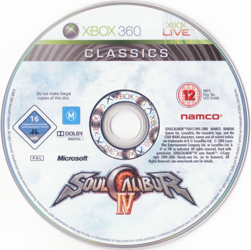 Media for SoulCalibur IV (Xbox 360) (Xbox 360 Classics release)