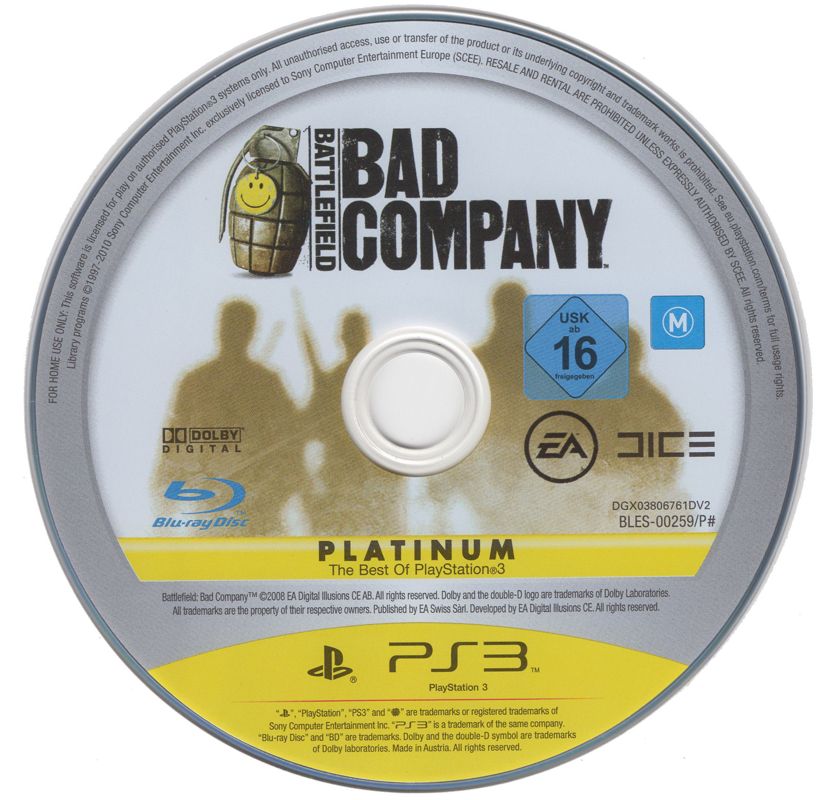 Media for Battlefield: Bad Company (PlayStation 3) (Platinum release)
