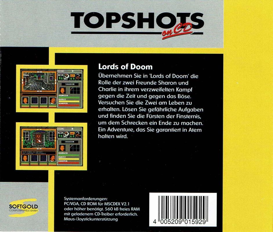 Back Cover for Lords of Doom (DOS) (TopShots on CD budget release)