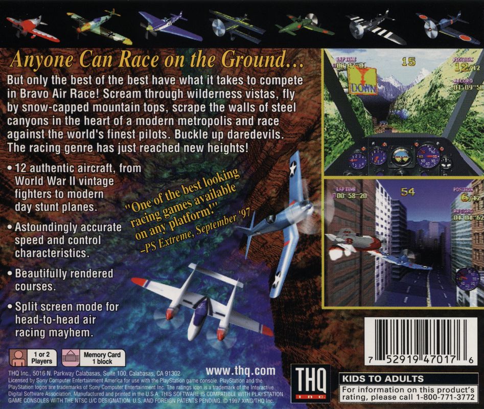 Back Cover for Bravo Air Race (PlayStation)