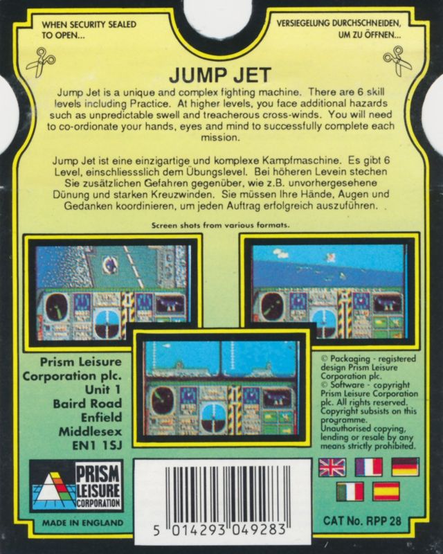 Back Cover for Harrier Mission (DOS) (The 16-bit Pocket Power Collection release)
