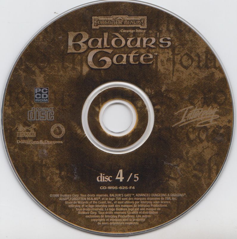 Media for Baldur's Gate (Windows) (French Internet version): Disc 4