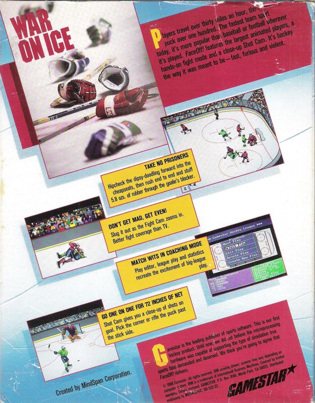 Back Cover for FaceOff! (DOS) (Dual Media release)