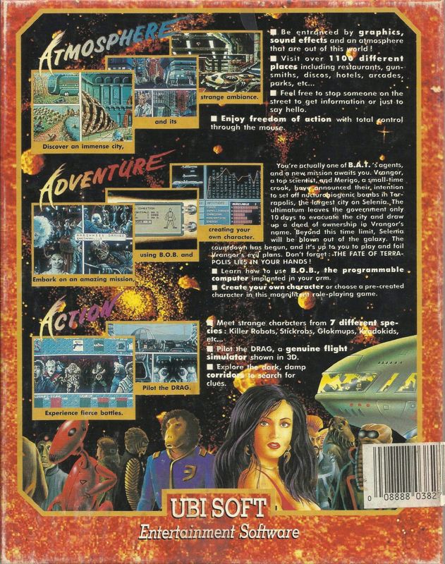 Back Cover for B.A.T. (DOS) (5.25" Disk release)