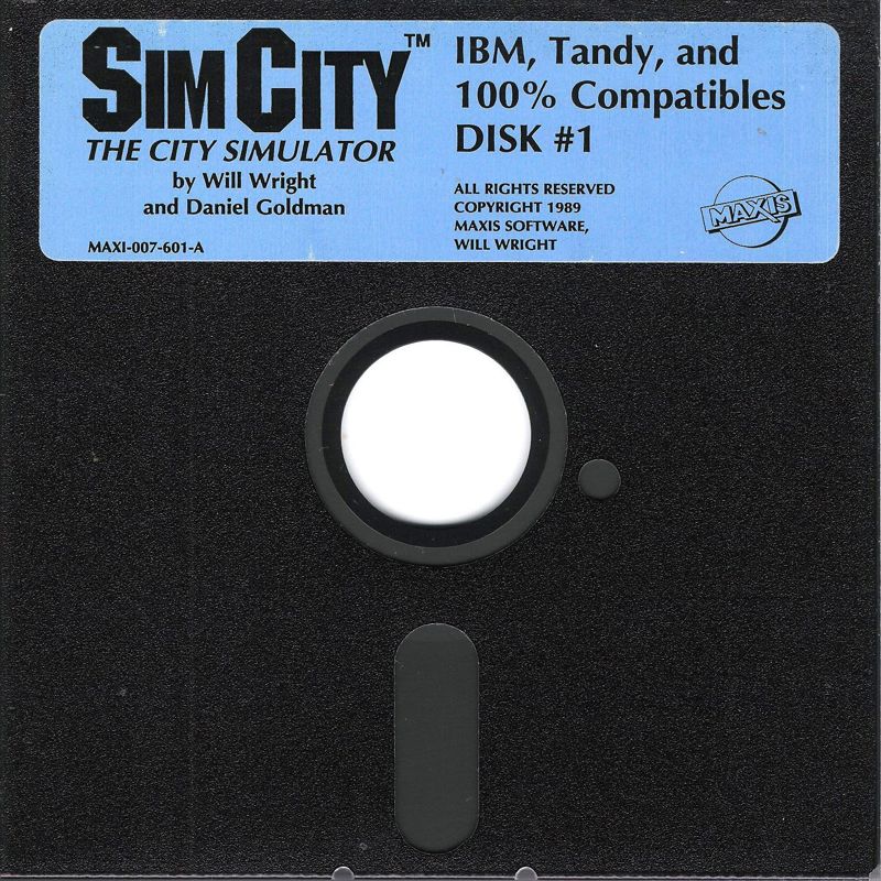 Media for SimCity (DOS) (Second Release, Sleeved Lid & Tray Box.): 5.25" Disk (1/2)