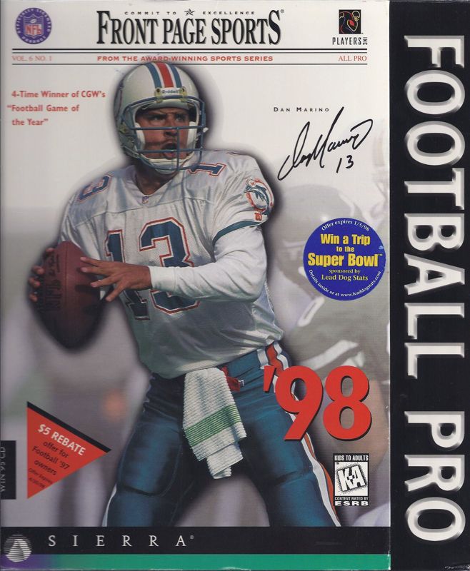 Front Cover for Front Page Sports: Football Pro '98 (Windows)
