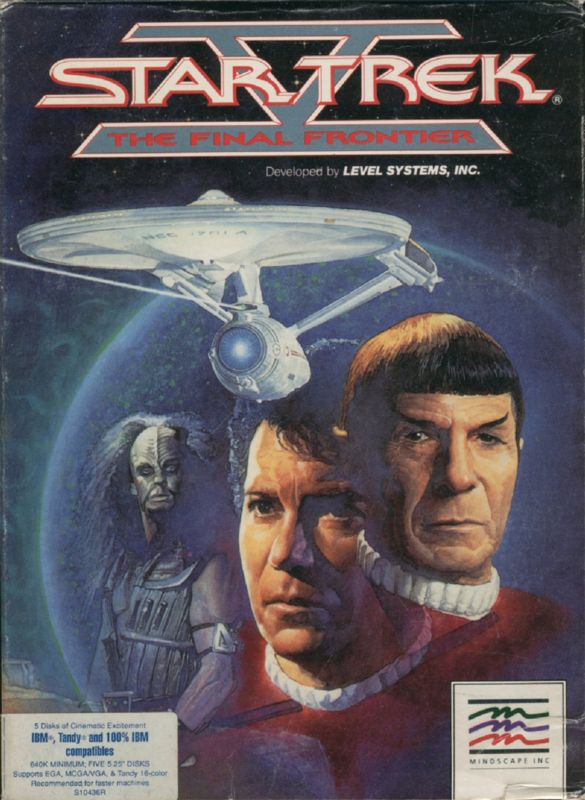 Front Cover for Star Trek V: The Final Frontier (DOS) (Disk Codes: DA10436-1 ~ DA10436-5)