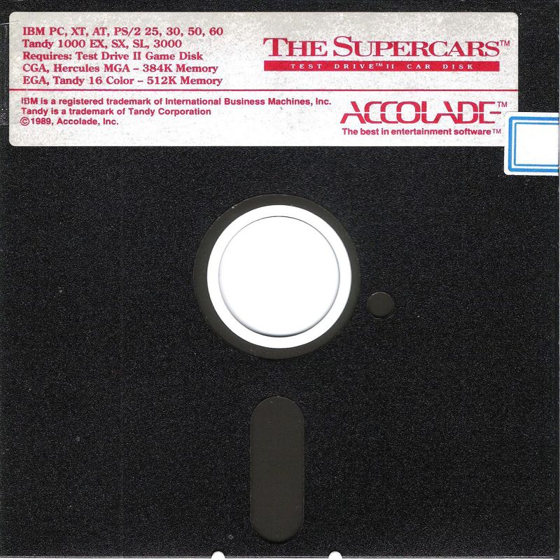 Media for The Supercars: Test Drive II Car Disk (DOS) (5.25" Release)