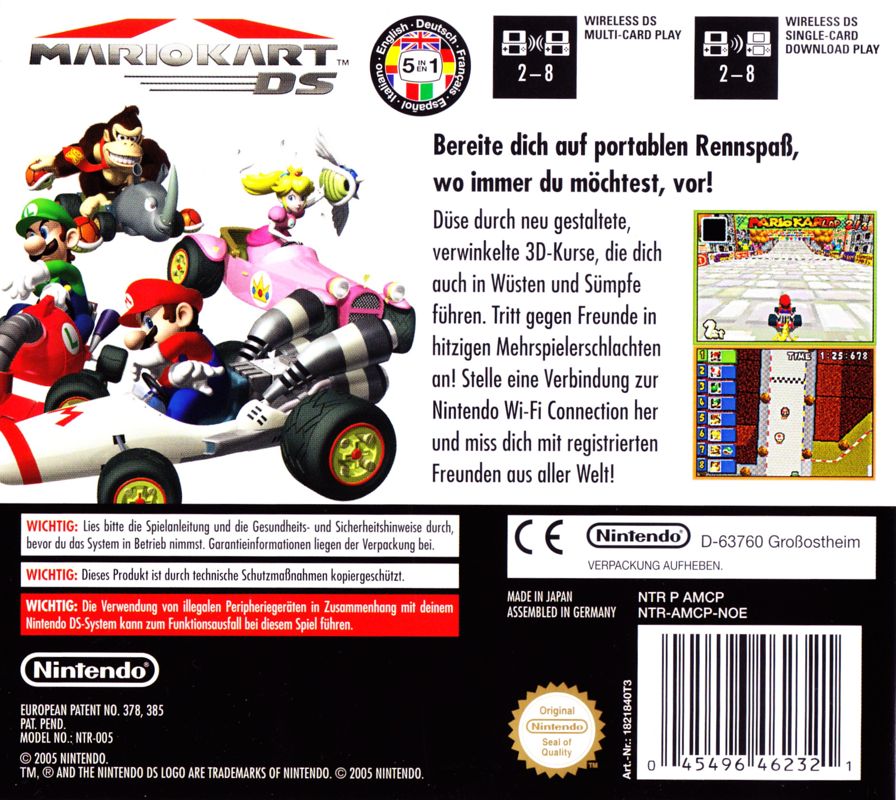 Back Cover for Mario Kart DS (Nintendo DS) (Re-release)