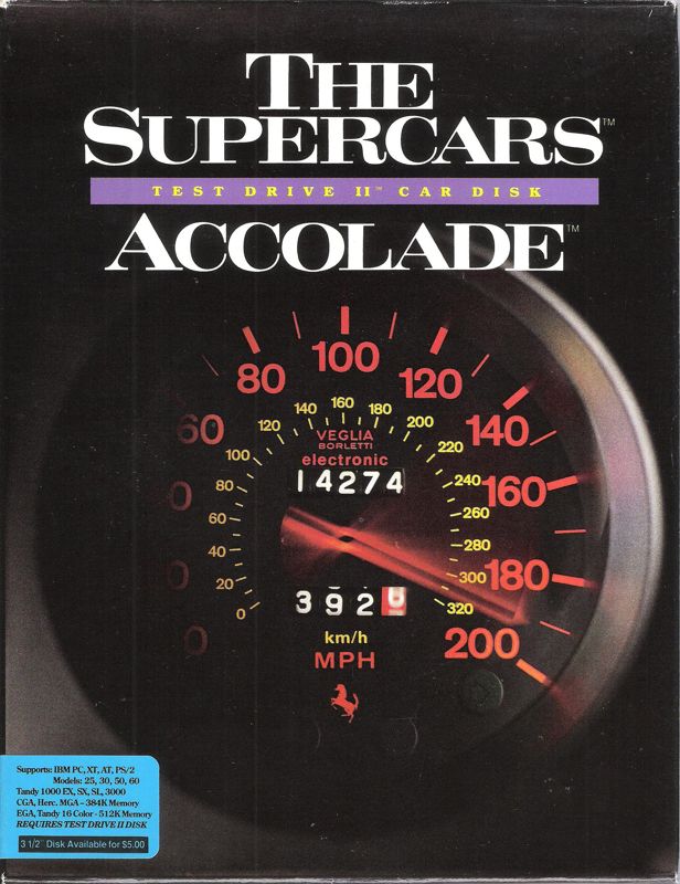 Front Cover for The Supercars: Test Drive II Car Disk (DOS) (5.25" Release)
