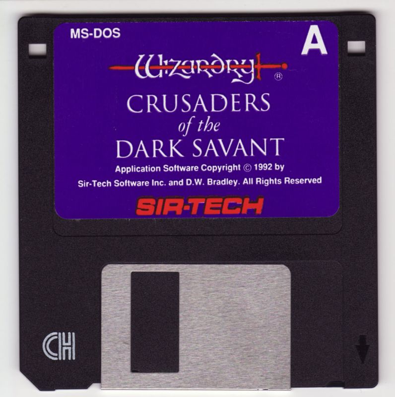 Media for Wizardry: Crusaders of the Dark Savant (DOS): Disk A
