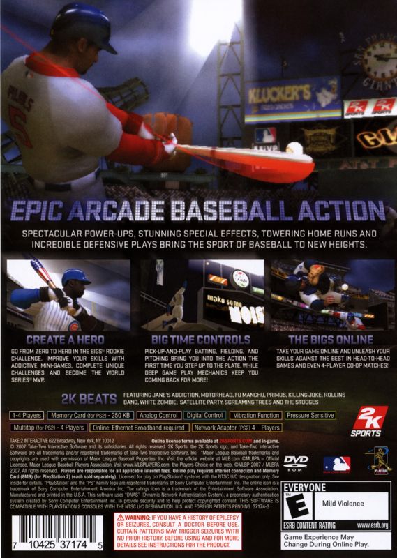 Back Cover for The Bigs (PlayStation 2)