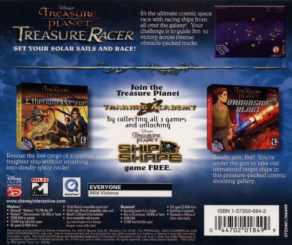 Other for Disney's Treasure Planet Collection (Macintosh and Windows): Treasure Racer - Back
