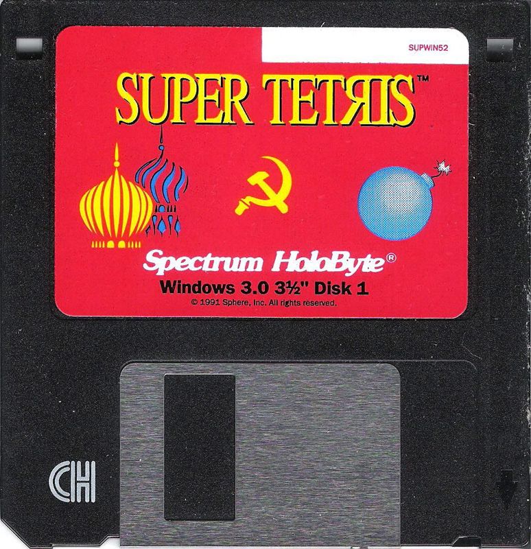 Media for Super Tetris (Windows 3.x) (Dual Media Release): 3.5" Disk (1/2) (*Disk 2 is 2DD)