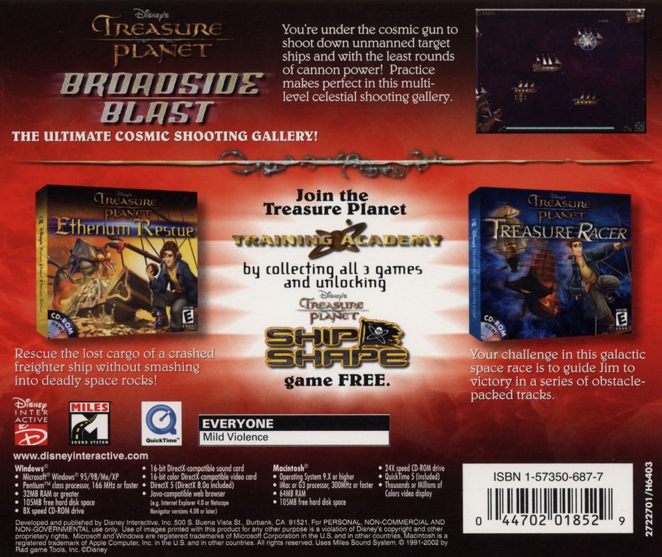 Other for Disney's Treasure Planet Collection (Macintosh and Windows): Broadside Blast - Back