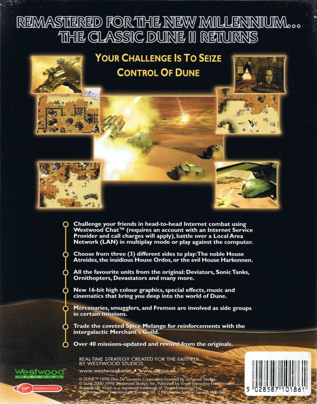 Back Cover for Dune 2000 (Windows)