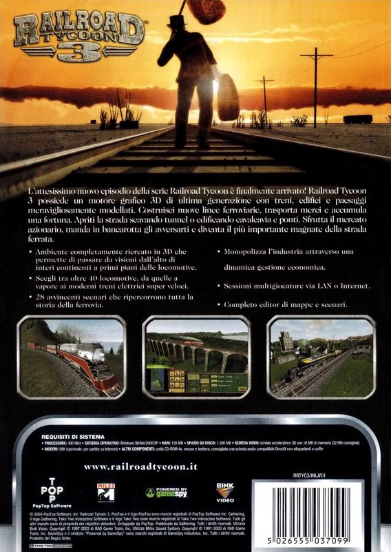 Back Cover for Railroad Tycoon 3 (Windows)