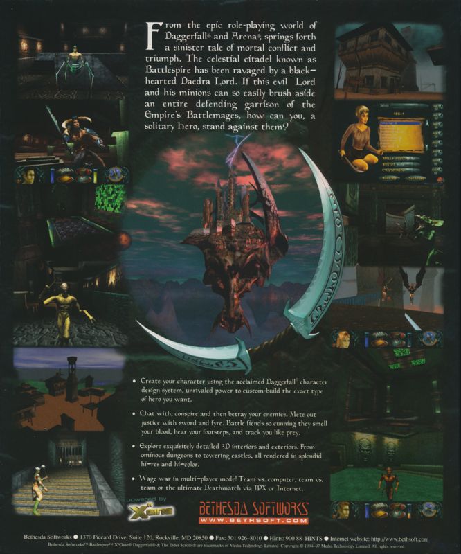 Back Cover for An Elder Scrolls Legend: Battlespire (DOS)