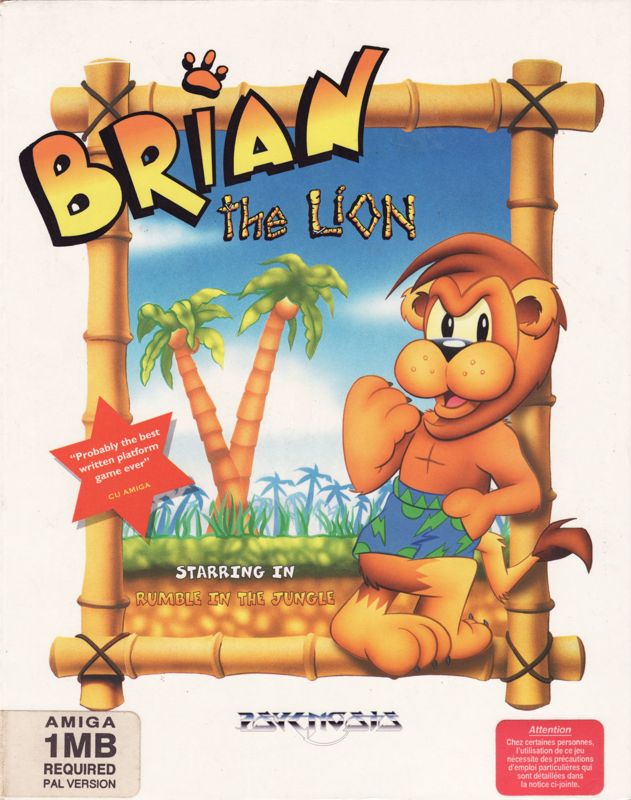 Front Cover for Brian the Lion Starring In: Rumble in the Jungle (Amiga)