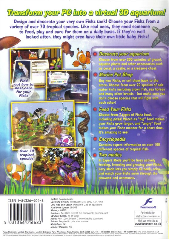 Back Cover for Fishz (Windows)