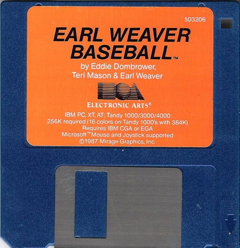 Media for Earl Weaver Baseball (DOS) (Dual Media Release (Tandy support))