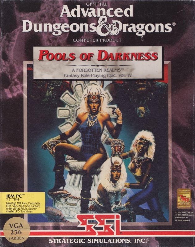Front Cover for Pools of Darkness (DOS) (3.5" Floppy release)