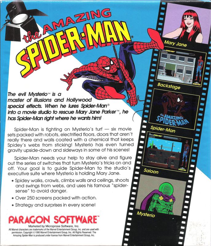 Back Cover for The Amazing Spider-Man (DOS)