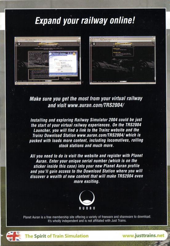 Inside Cover for Trainz Railroad Simulator 2004 (Windows): Left Inlay