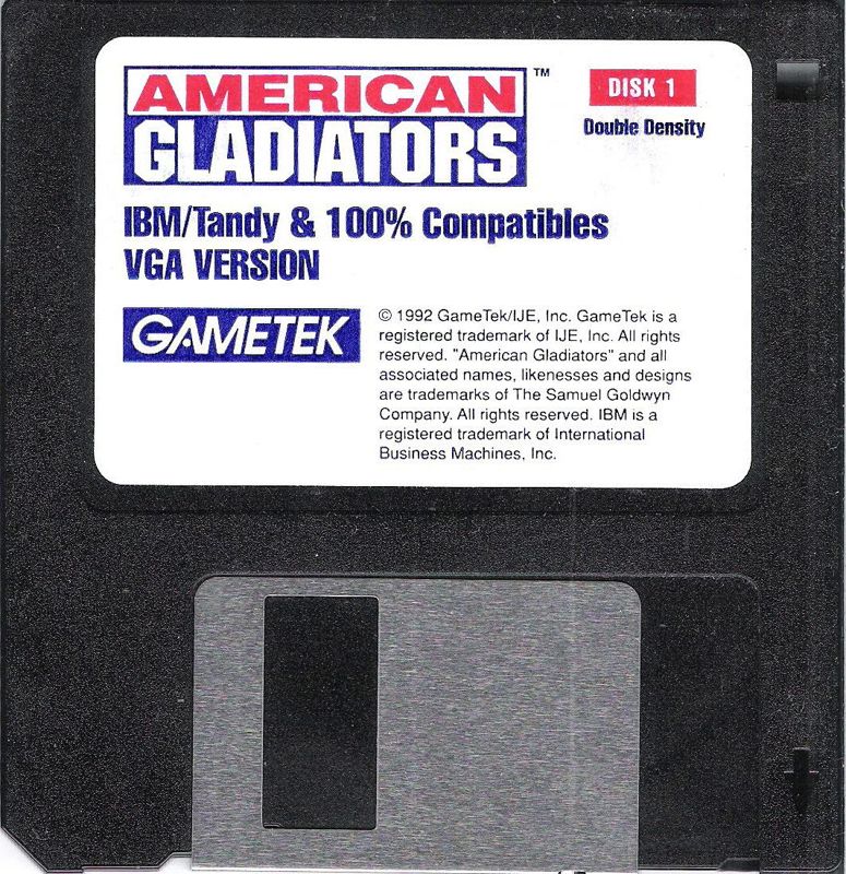 Media for American Gladiators (DOS) (5.25" Release (Re-released)): 3.5" Disk (1/3)
