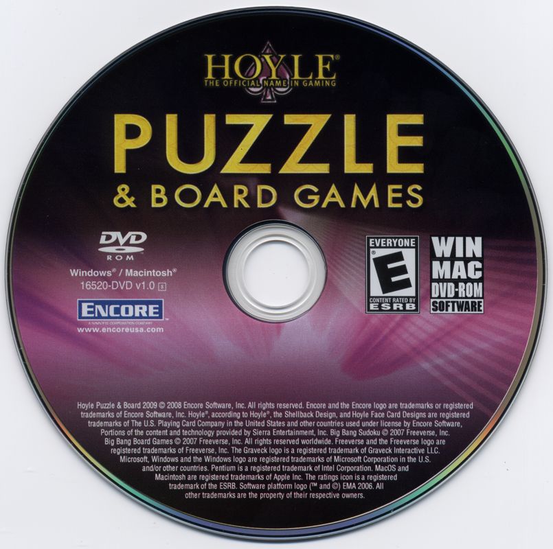 Media for Hoyle Puzzle & Board Games (Macintosh and Windows)