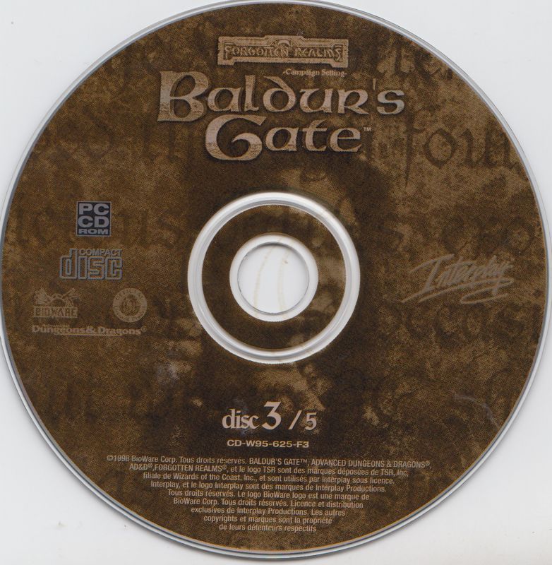 Media for Baldur's Gate (Windows) (French Internet version): Disc 3