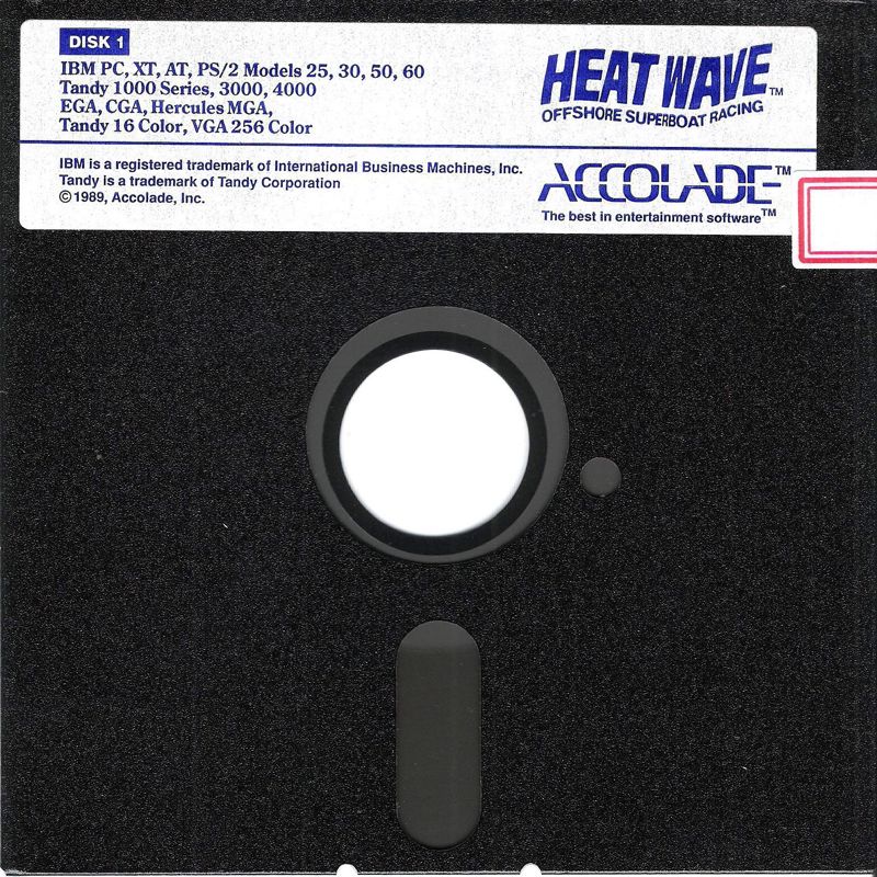 Media for Heat Wave: Offshore Superboat Racing (DOS) (5.25" Release): Disk (1/2)