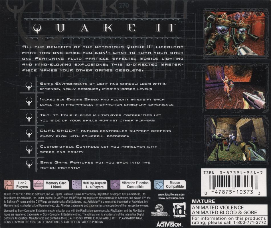 Back Cover for Quake II (PlayStation)