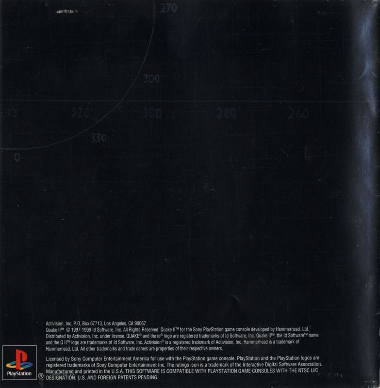 Inside Cover for Quake II (PlayStation): Front Reverse