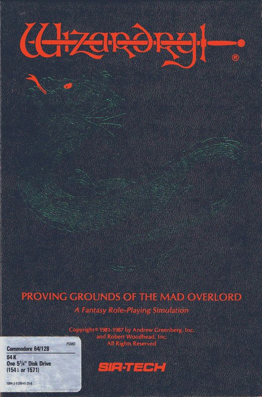 Front Cover for Wizardry: Proving Grounds of the Mad Overlord (Commodore 128 and Commodore 64)
