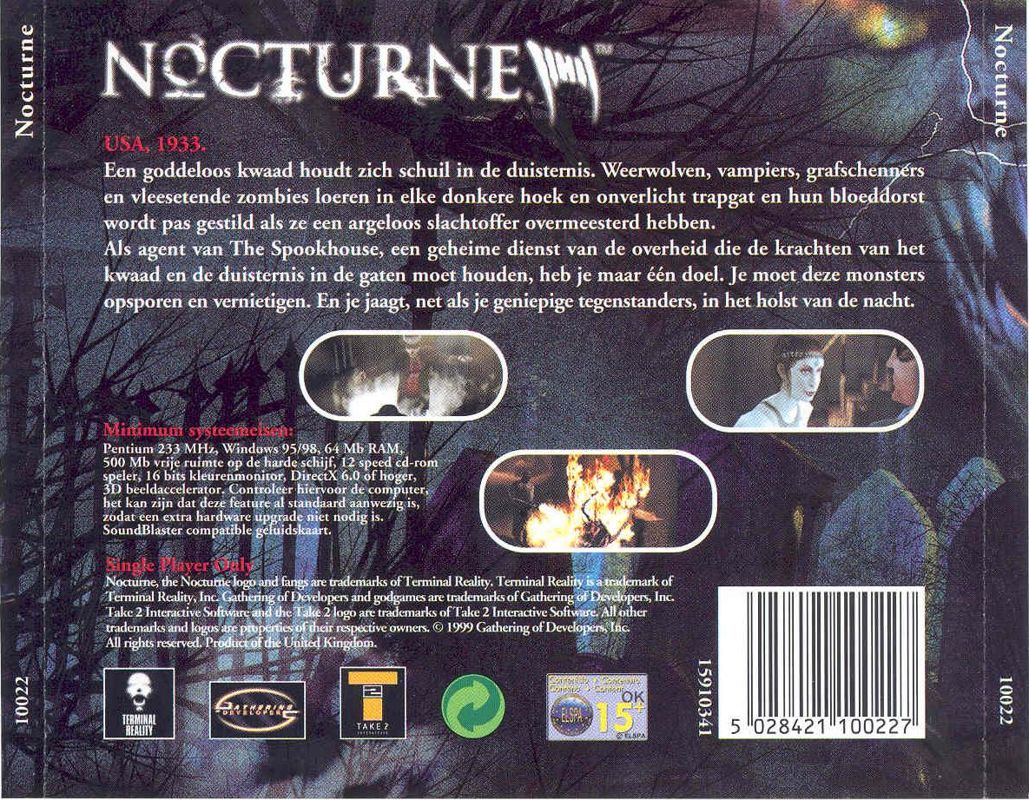Back Cover for Nocturne (Windows) (Budget Re-release)