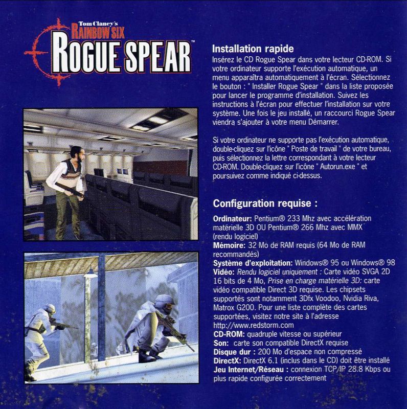 Other for Tom Clancy's Rainbow Six: Rogue Spear (Windows) (Ubi Soft re-release): Jewel case - Inside