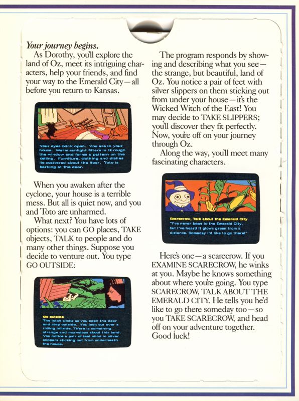 Inside Cover for The Wizard of Oz (Commodore 64): Right