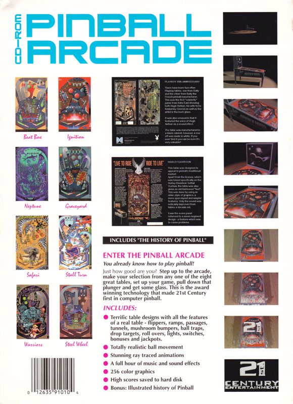 Back Cover for Pinball Arcade (DOS)