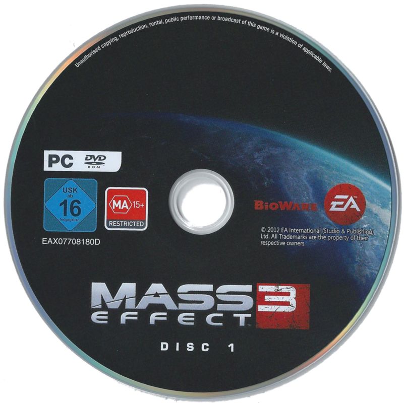 Media for Mass Effect 3 (Windows): Disc 1