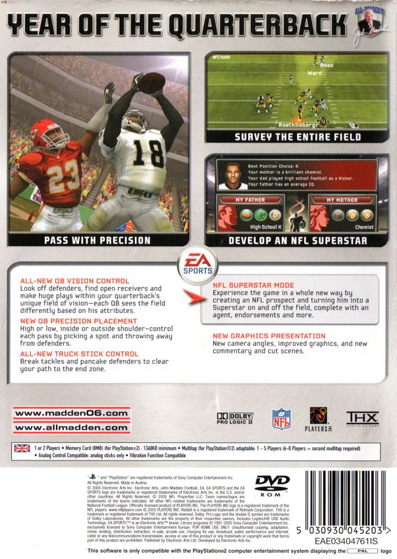 Madden NFL 06 cover or packaging material - MobyGames