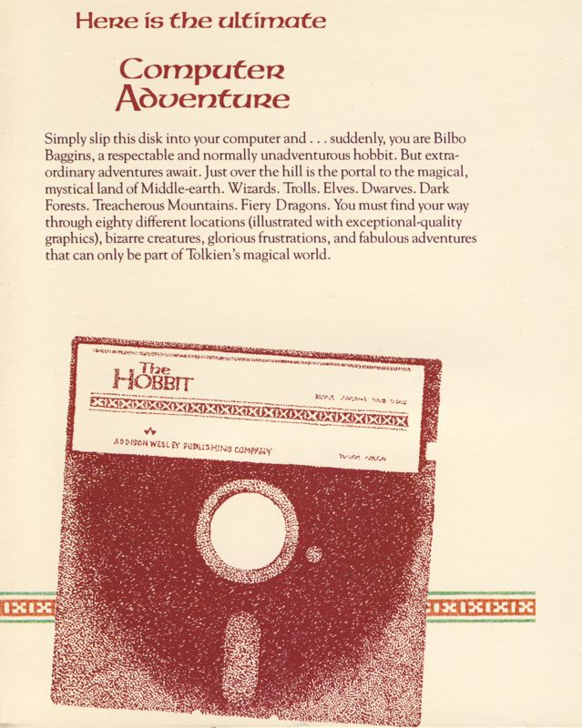 Inside Cover for The Hobbit (Commodore 64): This is the right panel