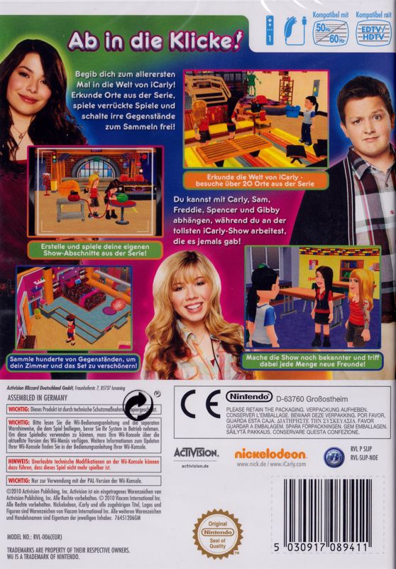 Back Cover for iCarly 2: iJoin the Click! (Wii)