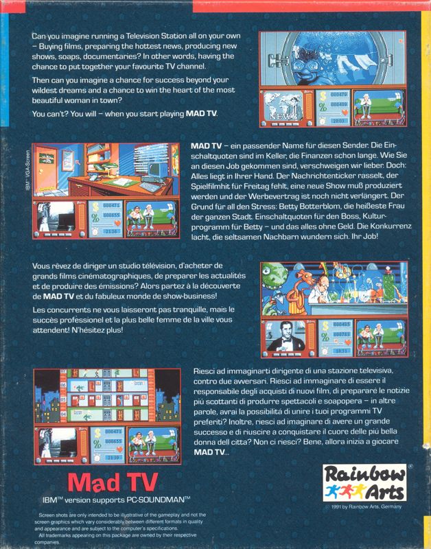 Back Cover for Mad TV (Amiga)