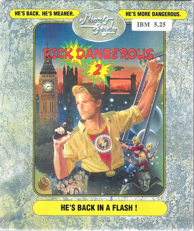 Front Cover for Rick Dangerous 2 (DOS) (5.25" release)